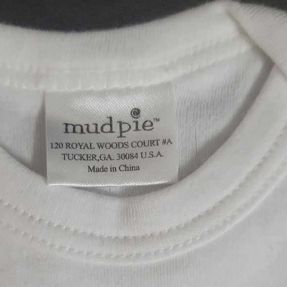 Mud Pie Classic White Baby Onesie - Picture 2 of 7